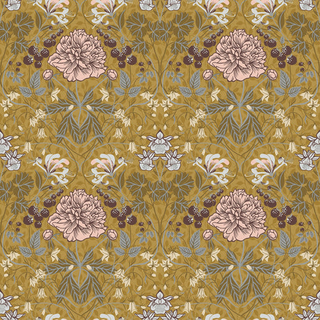 A-Street Prints 2948-28016 Celestine Mustard Floral Wallpaper - Eade's Wallpaper