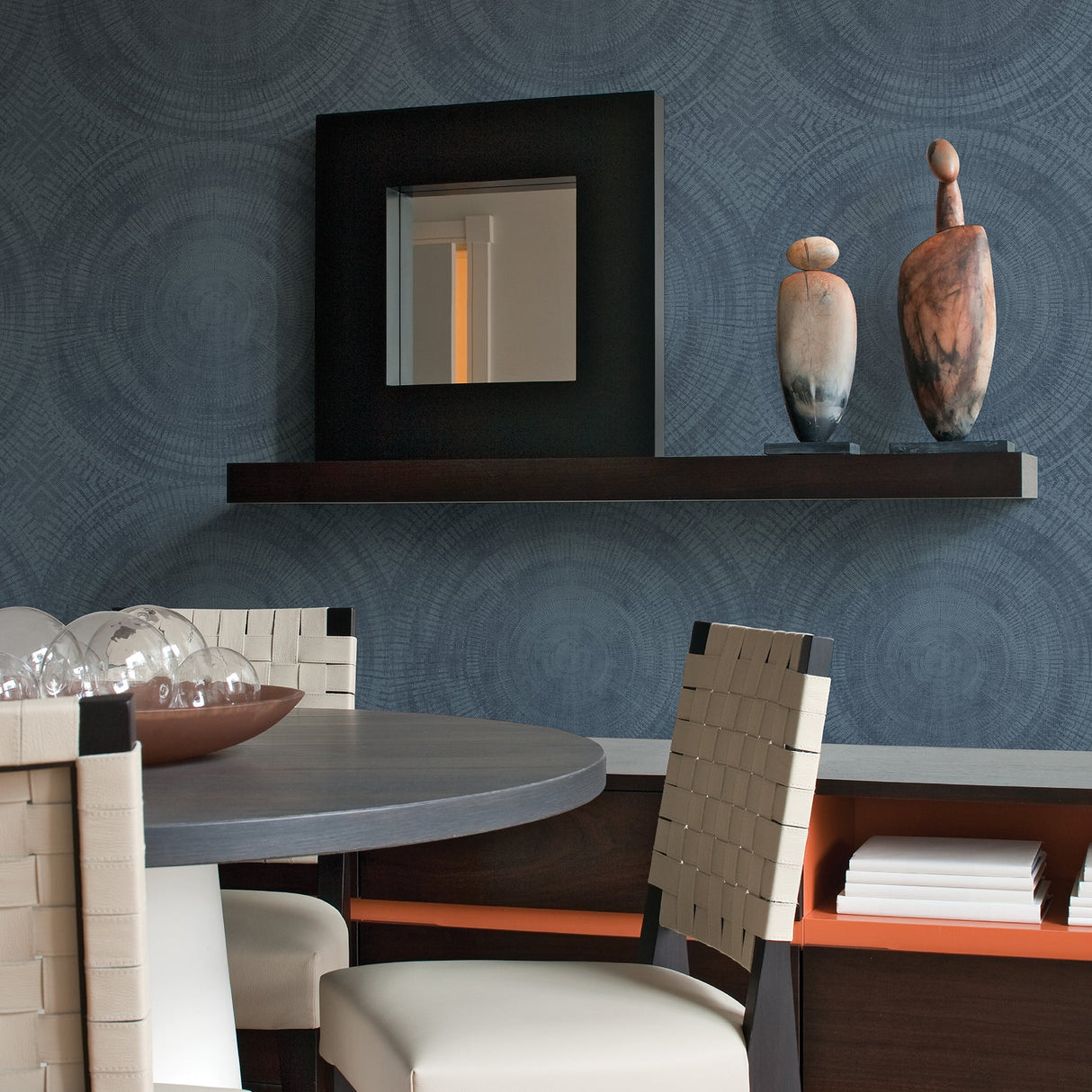 A-Street Prints 2949-61112 Lalit Blue Medallion Wallpaper