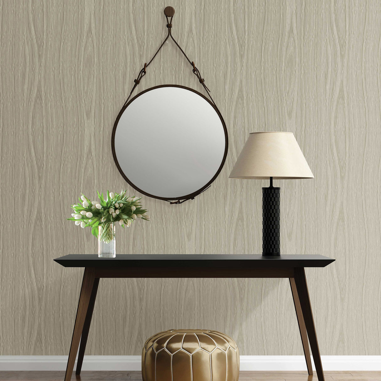 Brewster 2959-SDM10503 Grayson Taupe Geometric Wallpaper