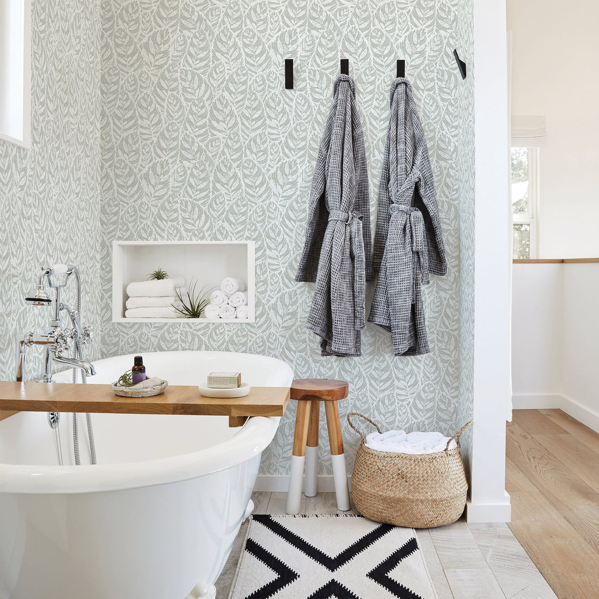 A-Street Prints 2964-25923 Del Mar Sage Leaf Wallpaper