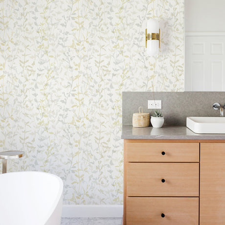 A-Street Prints 2964-25933 Thea Light Grey Floral Trail Wallpaper