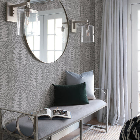 A-Street Prints 2964-25951 Juno Dark Grey Ogee Wallpaper