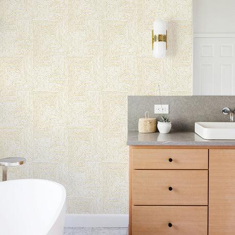 A-Street Prints 2964-25957 Merritt Honey Geometric Wallpaper