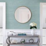 A-Street Prints 2964-25961 Barnaby Light Blue Faux Grasscloth Wallpaper