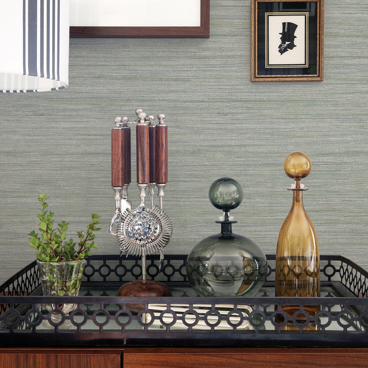 A-Street Prints 2964-25964 Barnaby Sage Faux Grasscloth Wallpaper