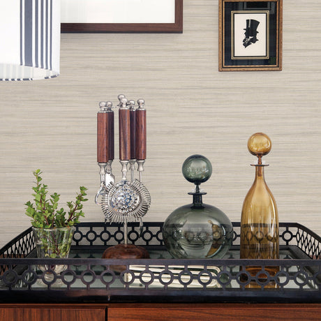 A-Street Prints 2964-25965 Barnaby Light Grey Faux Grasscloth Wallpaper