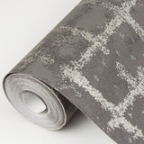 A-Street Prints 2964-87349 Shea Charcoal Distressed Geometric Wallpaper