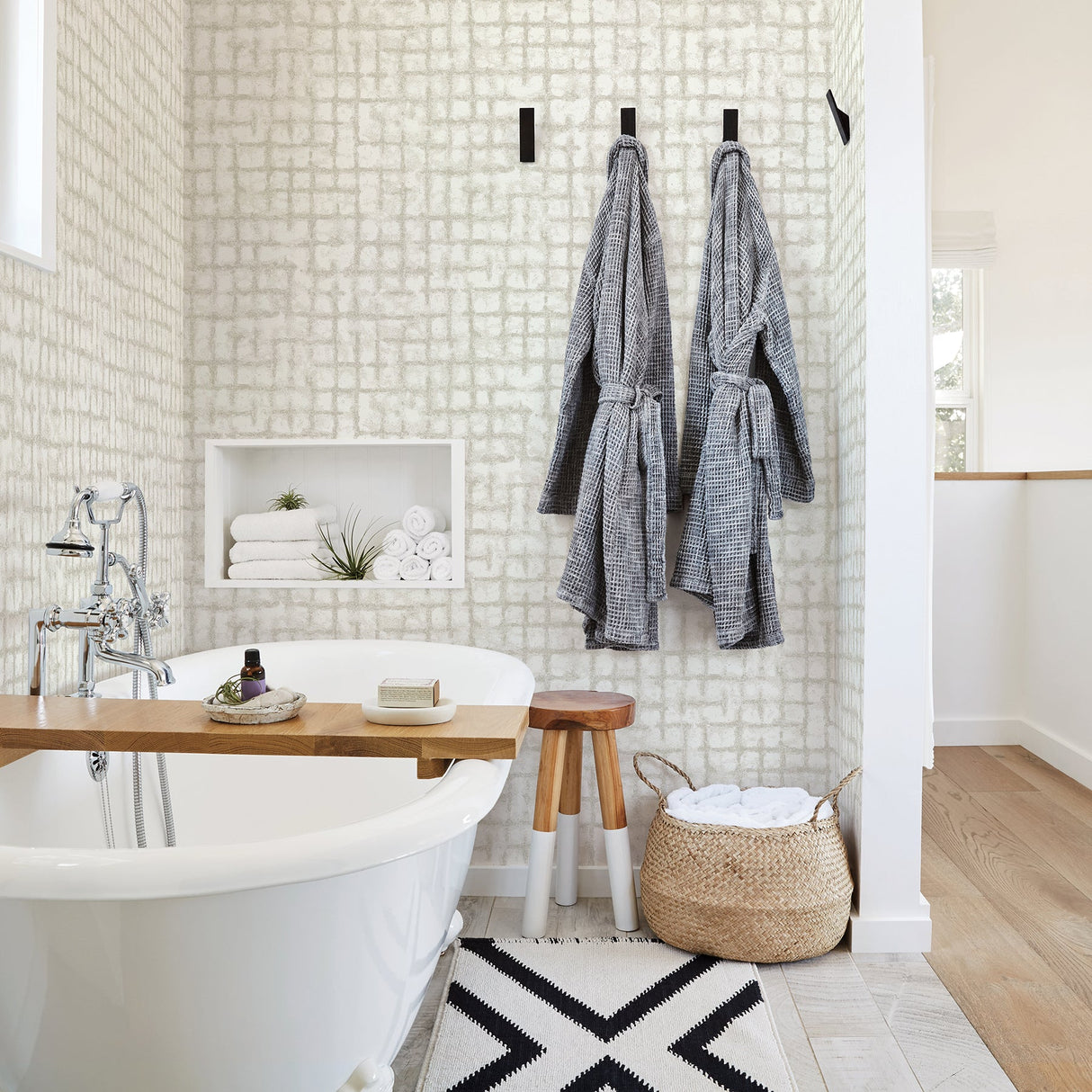 A-Street Prints 2964-87350 Shea Gold Distressed Geometric Wallpaper