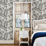 A-Street Prints 2969-24134 Alfresco Grey Tropical Palm Wallpaper