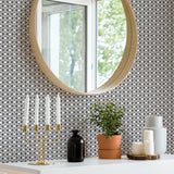 A-Street Prints 2969-26004 Lisbeth Black Geometric Lattice Wallpaper