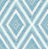 A-Street Prints 2969-26013 Zaya Blue Tribal Diamonds Wallpaper