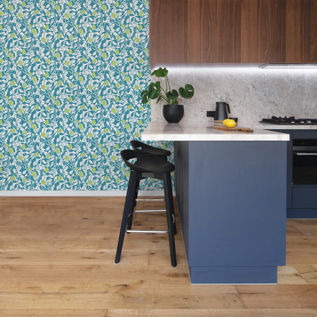 A-Street Prints 2969-26026 Loretto Teal Citrus Wallpaper