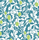 A-Street Prints 2969-26026 Loretto Teal Citrus Wallpaper