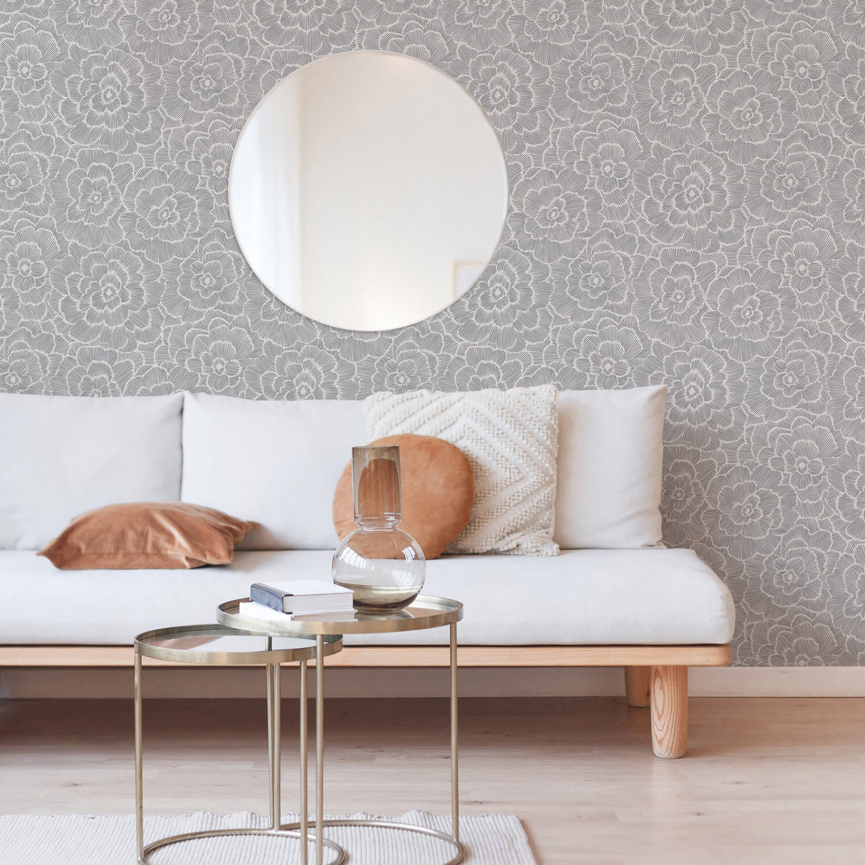 A-Street Prints 2969-26038 Periwinkle Grey Textured Floral Wallpaper