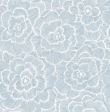 A-Street Prints 2969-26039 Periwinkle Blue Textured Floral Wallpaper
