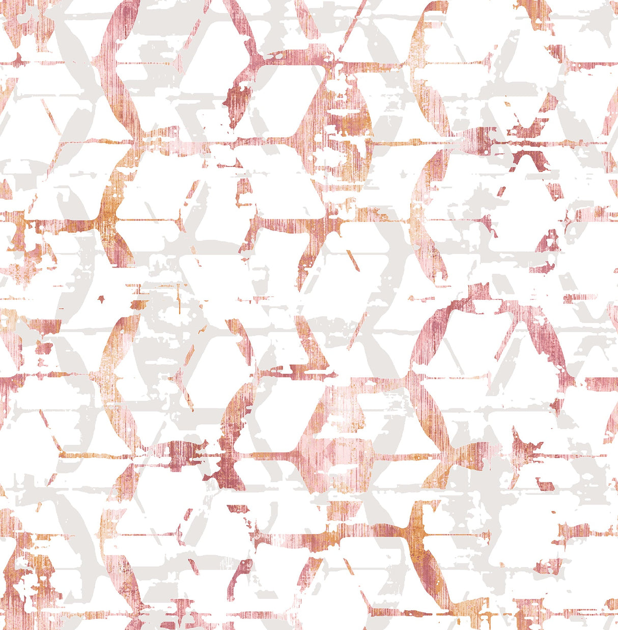 A-Street Prints 2969-26041 Augustine Pink Distressed Geometric Wallpaper