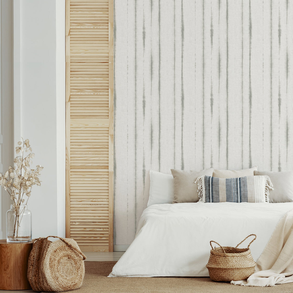 A-Street Prints 2969-26053 Orleans Grey Shibori Faux Linen Wallpaper
