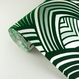 A-Street Prints 2969-87354 Cabarita Green Art Deco Flocked Leaves Wallpaper