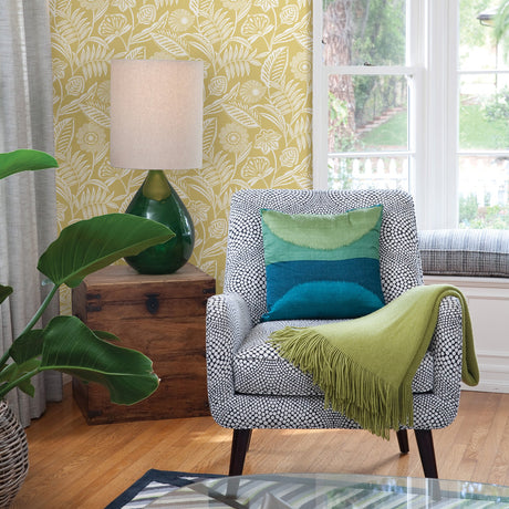 A-Street Prints 2969-87529 Alma Yellow Tropical Floral Wallpaper