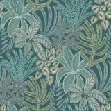 A-Street Prints 2970-13901 Sumner Teal Woodland Botanical Wallpaper