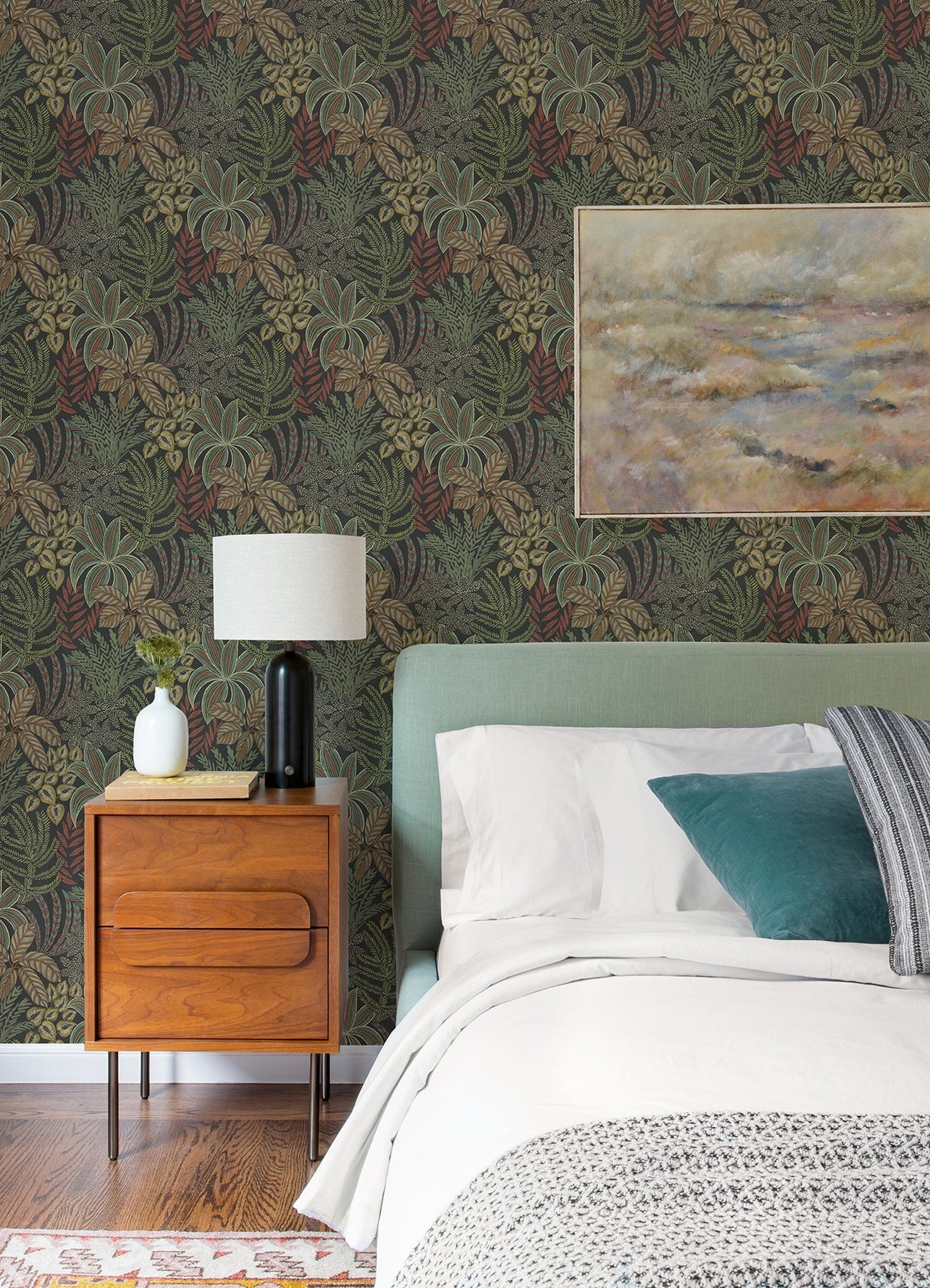A-Street Prints 2970-13902 Sumner Black Woodland Botanical Wallpaper