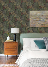 A-Street Prints 2970-13902 Sumner Black Woodland Botanical Wallpaper