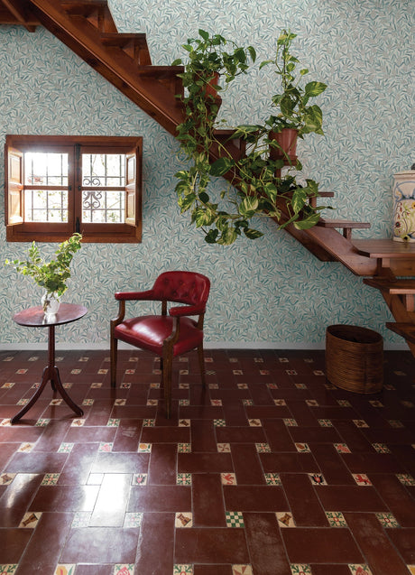 A-Street Prints 2970-26100 Zulma Blue Decorative Botanical Wallpaper