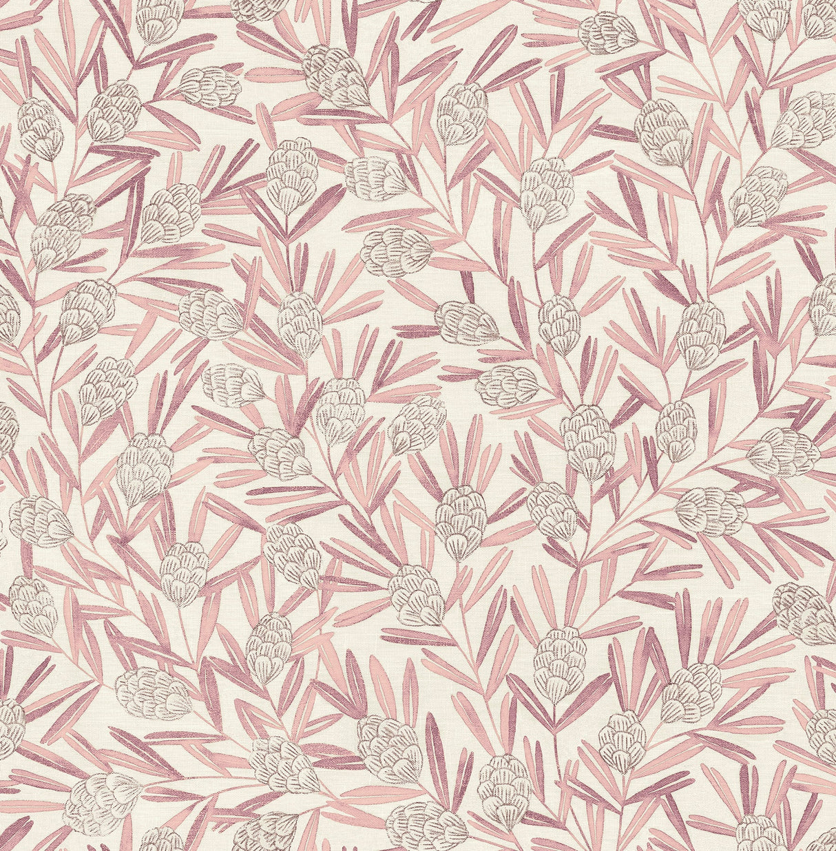 A-Street Prints 2970-26104 Zulma Pink Decorative Botanical Wallpaper
