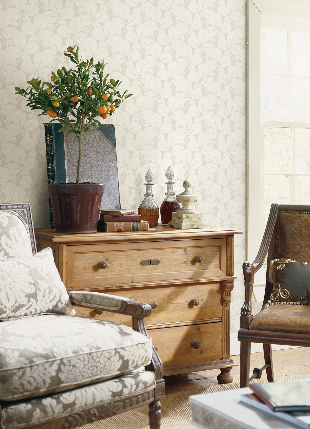 A-Street Prints 2970-26105 Robert Off-White Clover Wallpaper