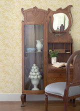 A-Street Prints 2970-26120 Morris Yellow Leaf Wallpaper