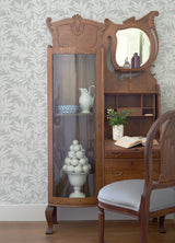 A-Street Prints 2970-26124 Morris Light Grey Leaf Wallpaper