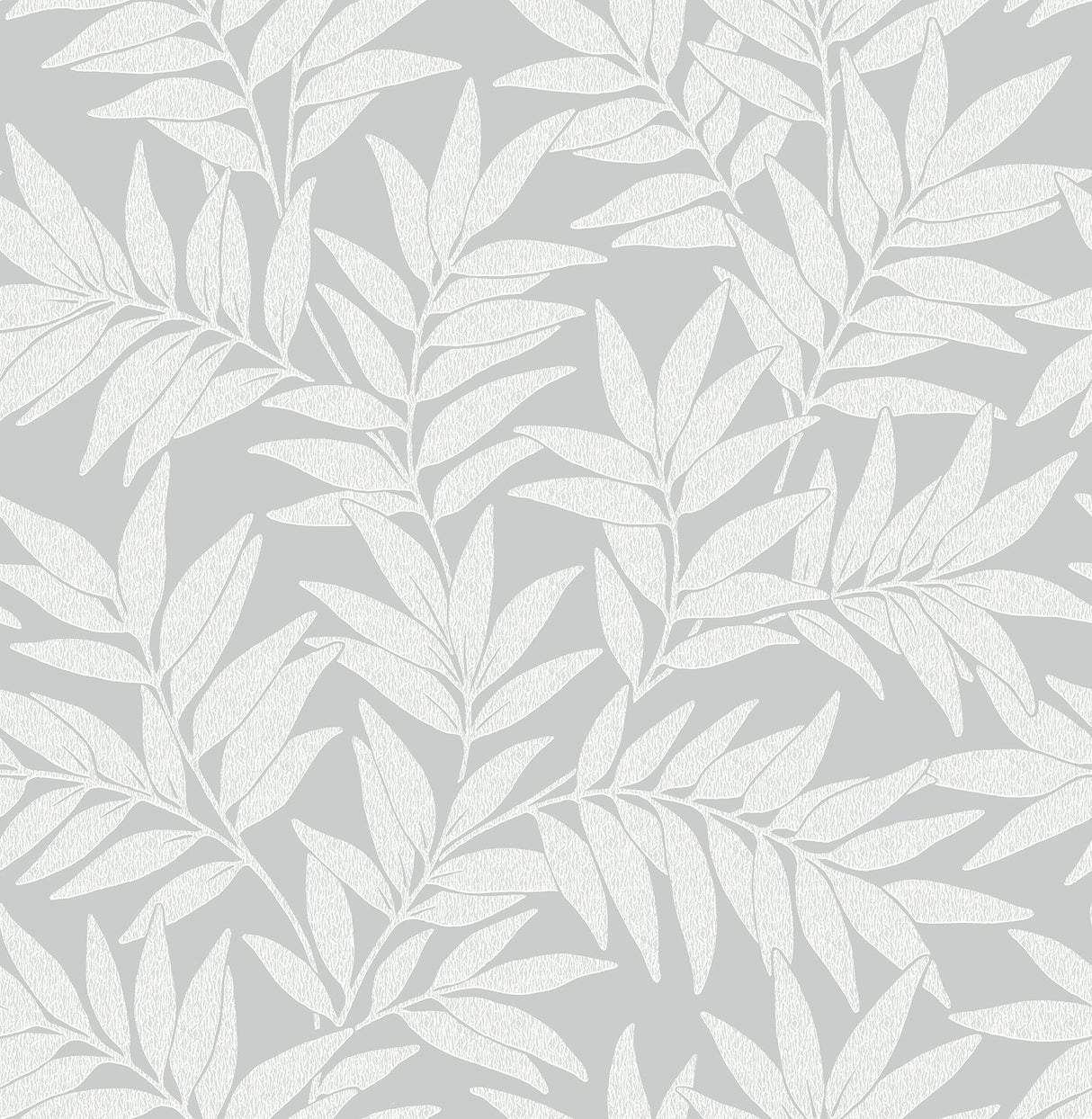 A-Street Prints 2970-26124 Morris Light Grey Leaf Wallpaper