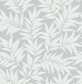 A-Street Prints 2970-26124 Morris Light Grey Leaf Wallpaper