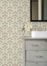 A-Street Prints 2970-26146 Dard Green Tulip Ogee Wallpaper