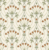 A-Street Prints 2970-26146 Dard Green Tulip Ogee Wallpaper