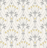 A-Street Prints 2970-26147 Dard Grey Tulip Ogee Wallpaper