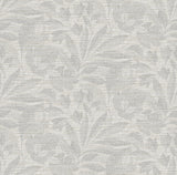 A-Street Prints 2971-86152 Lei Silver Etched Leaves Wallpaper