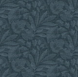 A-Street Prints 2971-86153 Lei Navy Etched Leaves Wallpaper