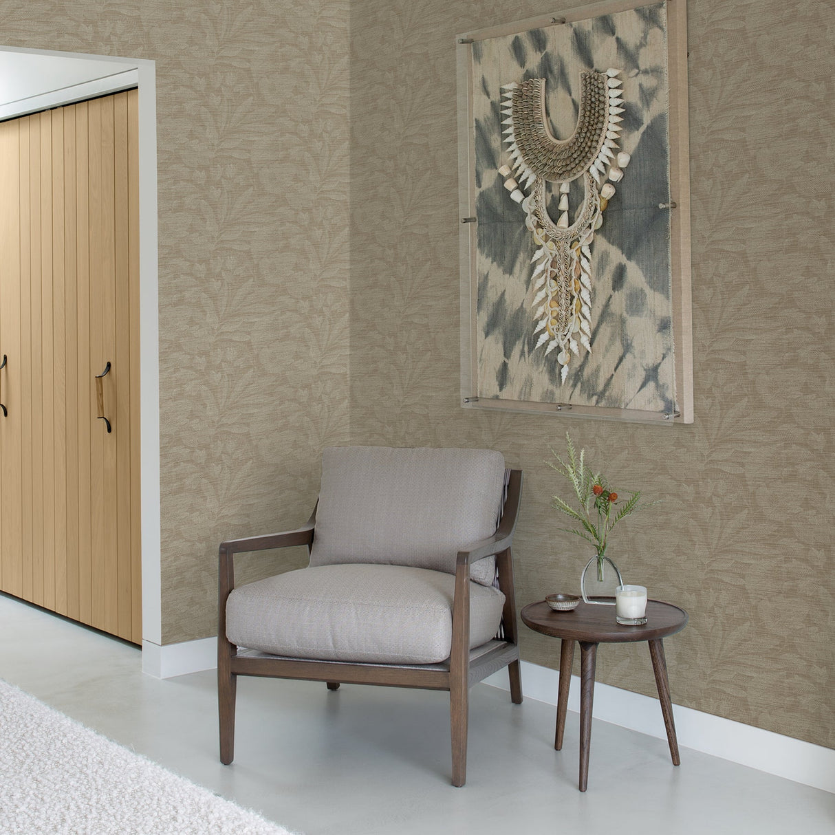 A-Street Prints 2971-86155 Lei Wheat Etched Leaves Wallpaper