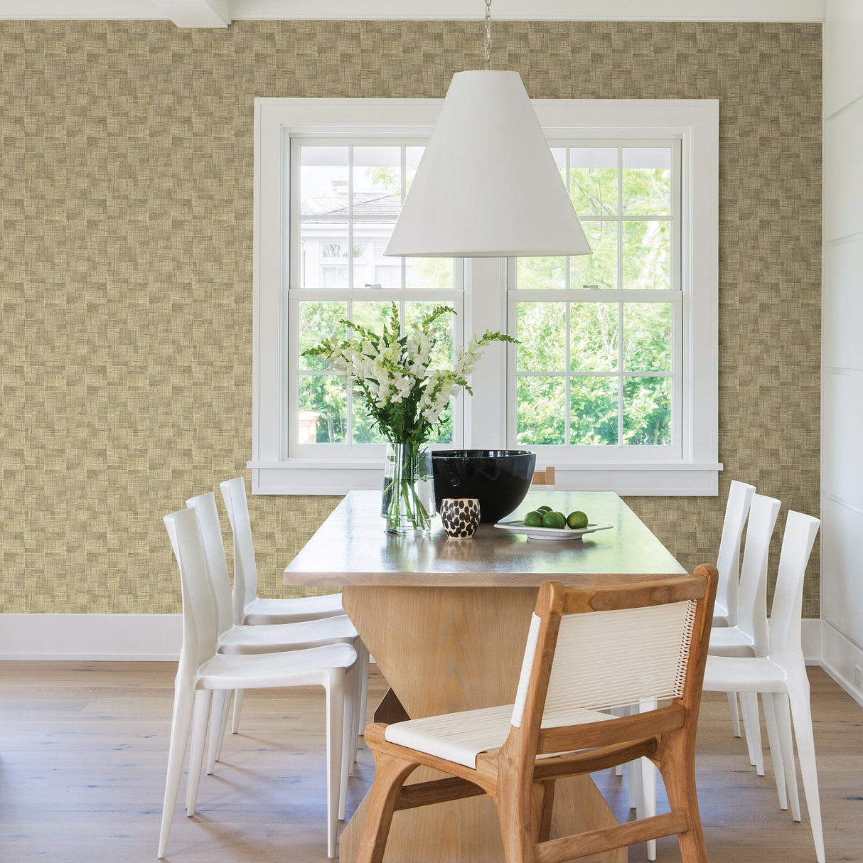 A-Street Prints 2971-86160 Ting Brown Abstract Woven Wallpaper