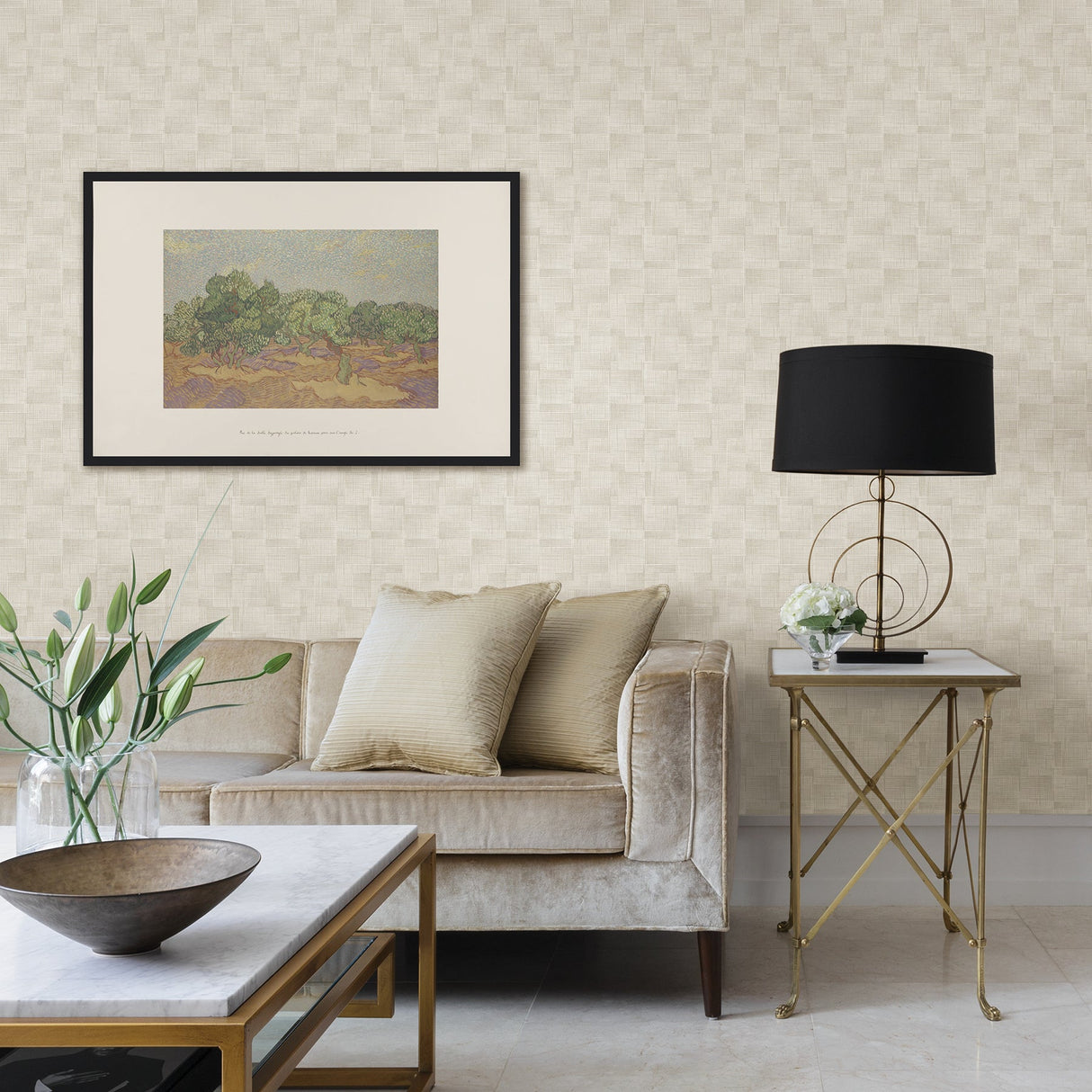 A-Street Prints 2971-86161 Ting Cream Abstract Woven Wallpaper