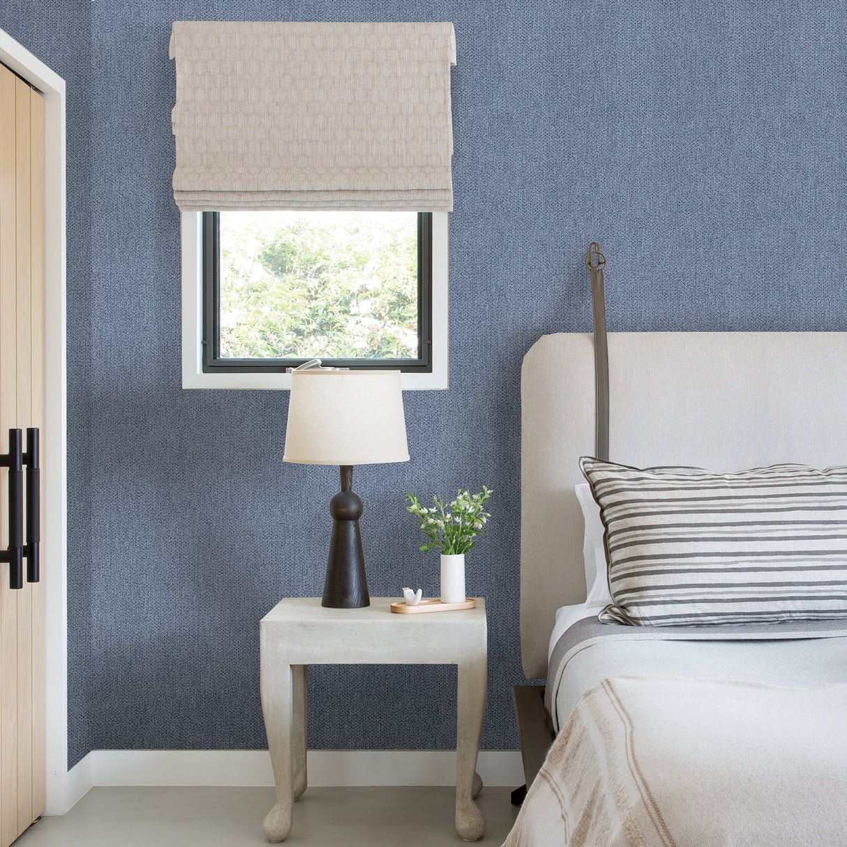 A-Street Prints 2971-86302 Sydney Navy Faux Linen Wallpaper