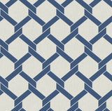 A-Street Prints 2971-86308 Payton Blue Hexagon Trellis Wallpaper