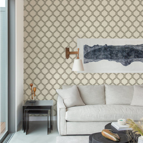 A-Street Prints 2971-86309 Payton Grey Hexagon Trellis Wallpaper