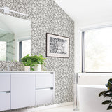 A-Street Prints 2971-86322 Coraline White Leaf Wallpaper
