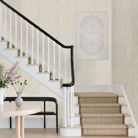 A-Street Prints 2971-86340 Justina Cream Faux Grasscloth Wallpaper