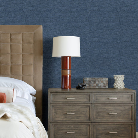 A-Street Prints 2971-86354 Jordan Indigo Faux Tweed Wallpaper