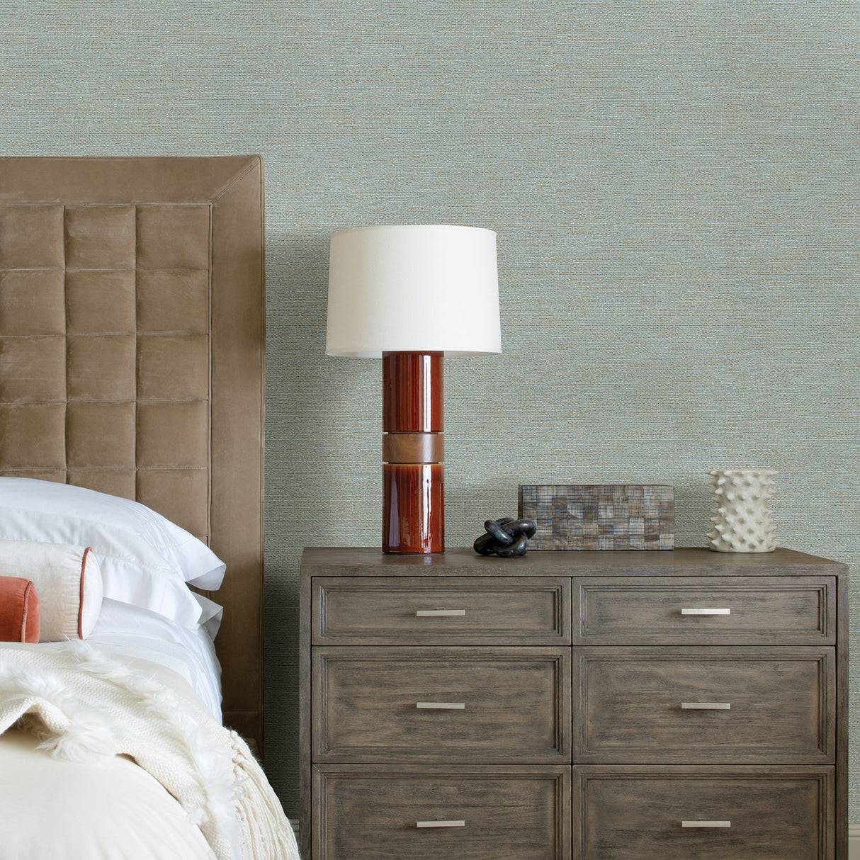 A-Street Prints 2971-86356 Jordan Aqua Faux Tweed Wallpaper