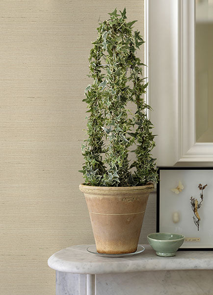 Eade’s Hetao Cream Sisal Grasscloth Wallpaper Cream
