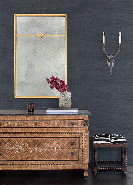 Eade’s Victoria Indigo Sisal Grasscloth Wallpaper Indigo